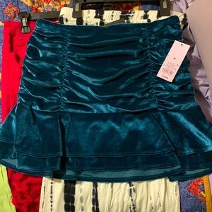 Blue Velvet Mini Skirt - Wild Fable